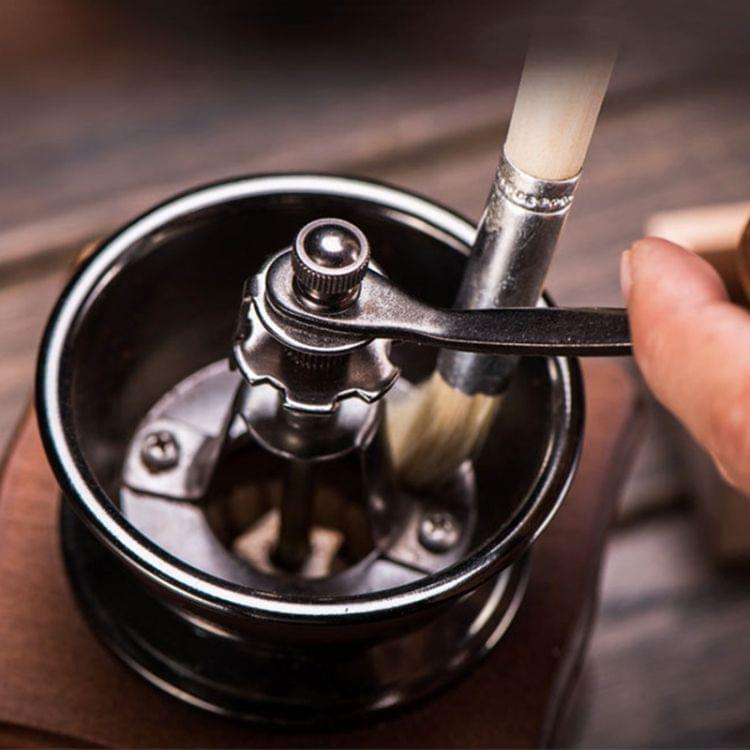 2 PCS Wood Handle Bristles Coffee Grinder Dusting Cleaning Brush, Length: 19.5cm