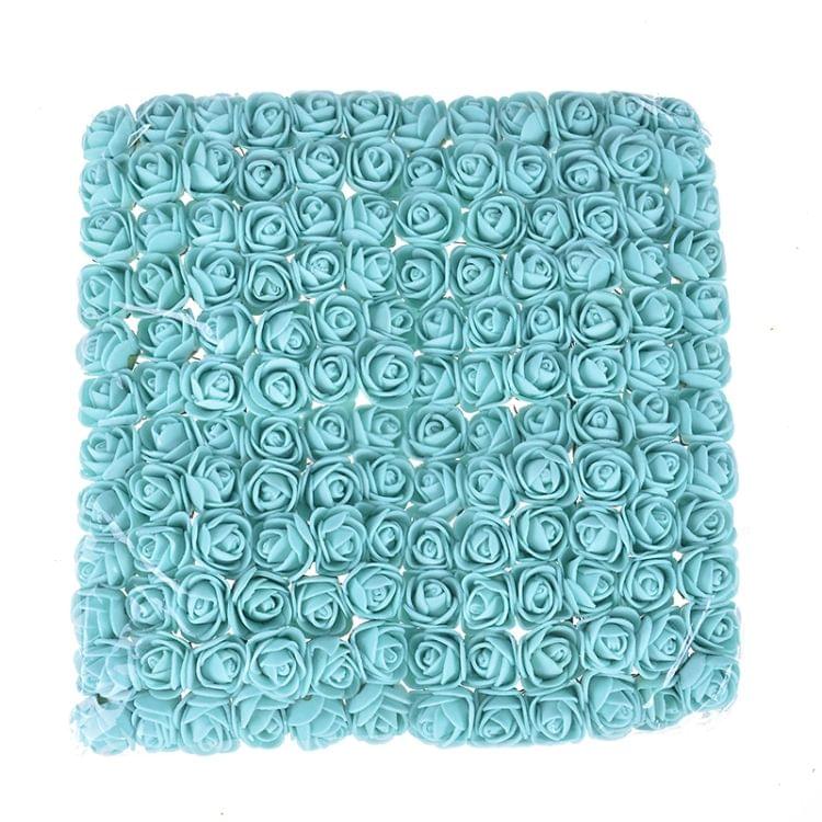 DIY Mini Foam Rose Artificial Flower Bouquet Multicolor Rose Wedding Flower Decoration Scrapbooking Fake Rose Flower(blue)