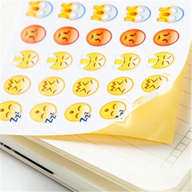 12 PCS Emoji Facial Stickers Creative Diary Decorative Sticker