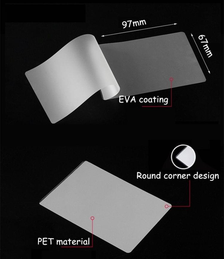 100 PCS 3 Inch 80mic Thickness Clear Laminating Film Plastic film