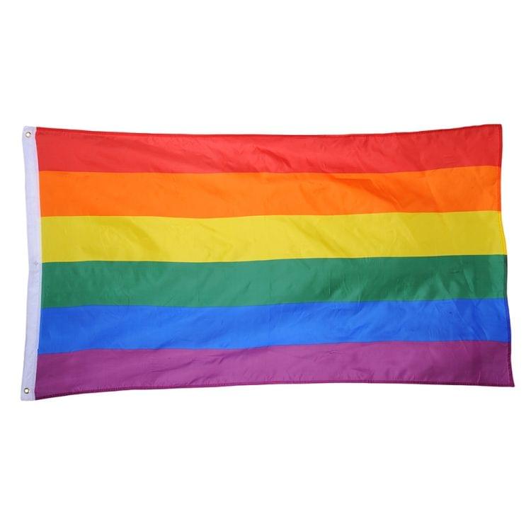 2 PCS Rainbow Flag Lesbian Gay Parade Banners LGBT Pride Flag, Size:90x60cm