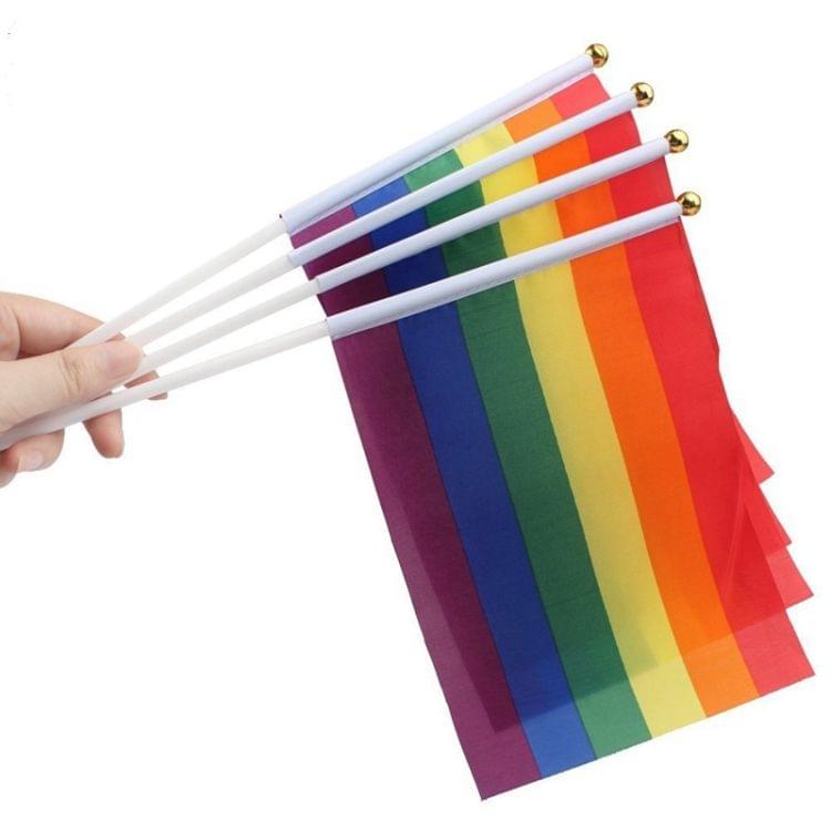 2 PCS Rainbow Flag Lesbian Gay Parade Banners LGBT Pride Flag, Size:90x60cm
