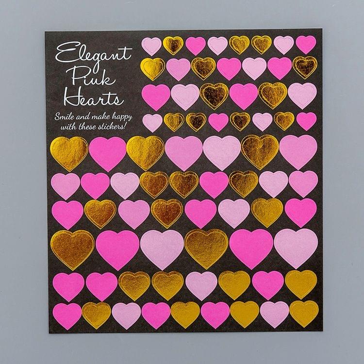 2 PCS Heart 3 Pattern Creative Cartoon Children Diary Decorative Sticker