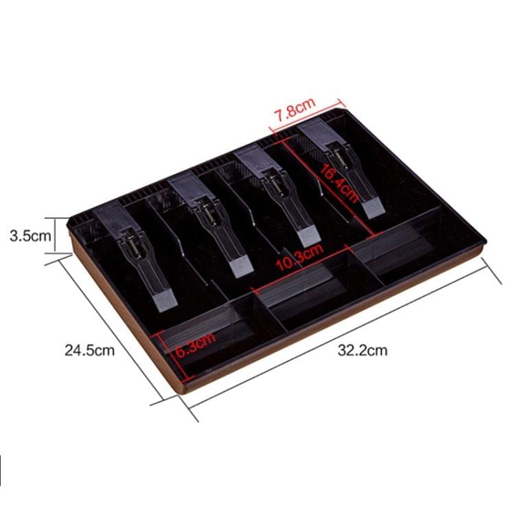 Durable Four-frame ABS Cash Coin Register Insert Tray Cashier Drawer Storage Cash Register Tray Box Classify Organizer(Pink)