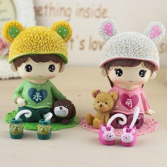 Creative Resin Crafts Hanging Feet Adorkable Couple Dolls Ornaments Home Wedding Decoration Gift