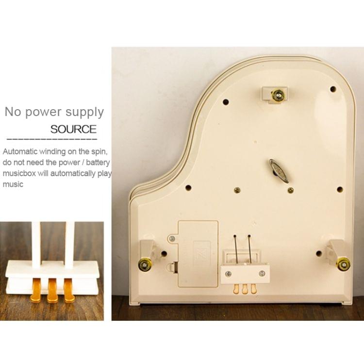 Mechanical Classical Ballerina Girl Dancer the Piano Music Box(White)