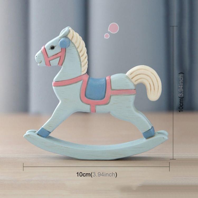 Creative Crafts Rocking Horse for Home House Decoration Desk Ornament (Baby Blue)