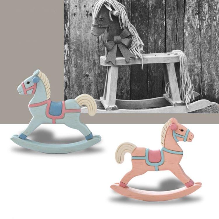 Creative Crafts Rocking Horse for Home House Decoration Desk Ornament (Baby Blue)