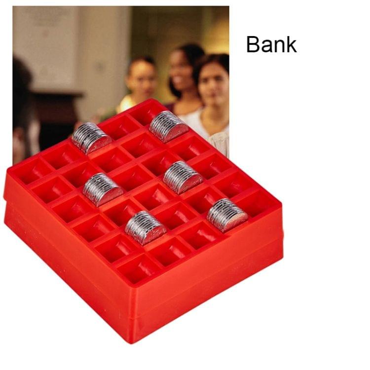 300 PCS Overlap Coins Game Coin Plastic Storage Box(Red)