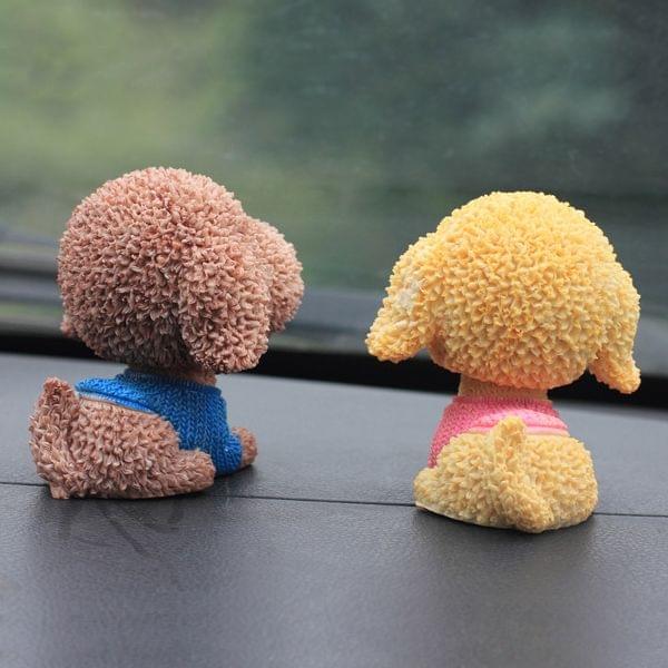2 PCS Creative Resin Cartoon Shaking Head Cute Puppy Dog Ornaments Car Home Desk Art Decor Gifts