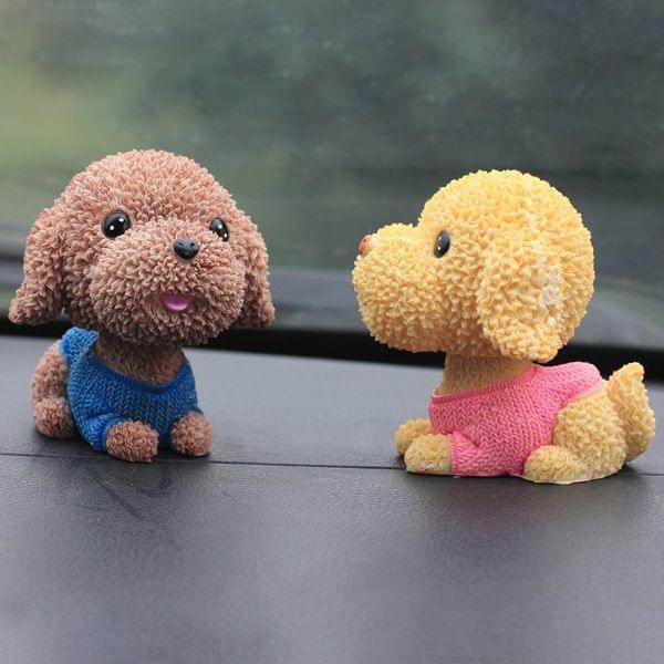 2 PCS Creative Resin Cartoon Shaking Head Cute Puppy Dog Ornaments Car Home Desk Art Decor Gifts