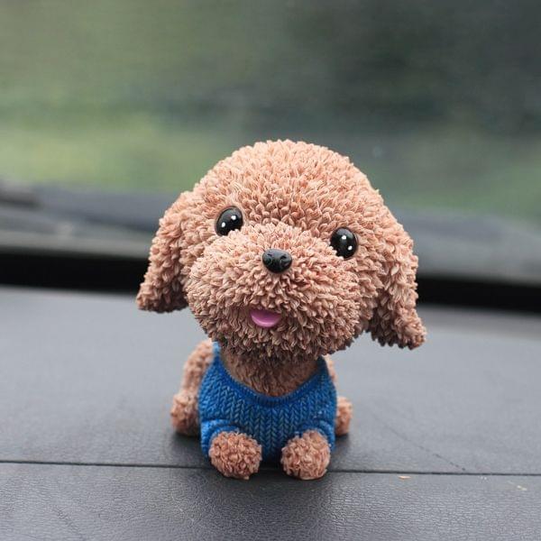 2 PCS Creative Resin Cartoon Shaking Head Cute Puppy Dog Ornaments Car Home Desk Art Decor Gifts