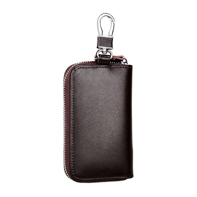 9102 Multi-function Waist Hanging Leather Zipper Wallet Keys Holder Bag (Coffee)