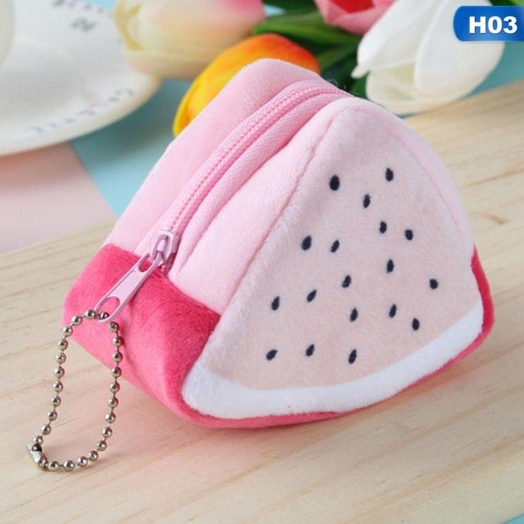 Cute Fruit Wallet Gift Plush Coin Purse Female Bag(Dragon fruit)