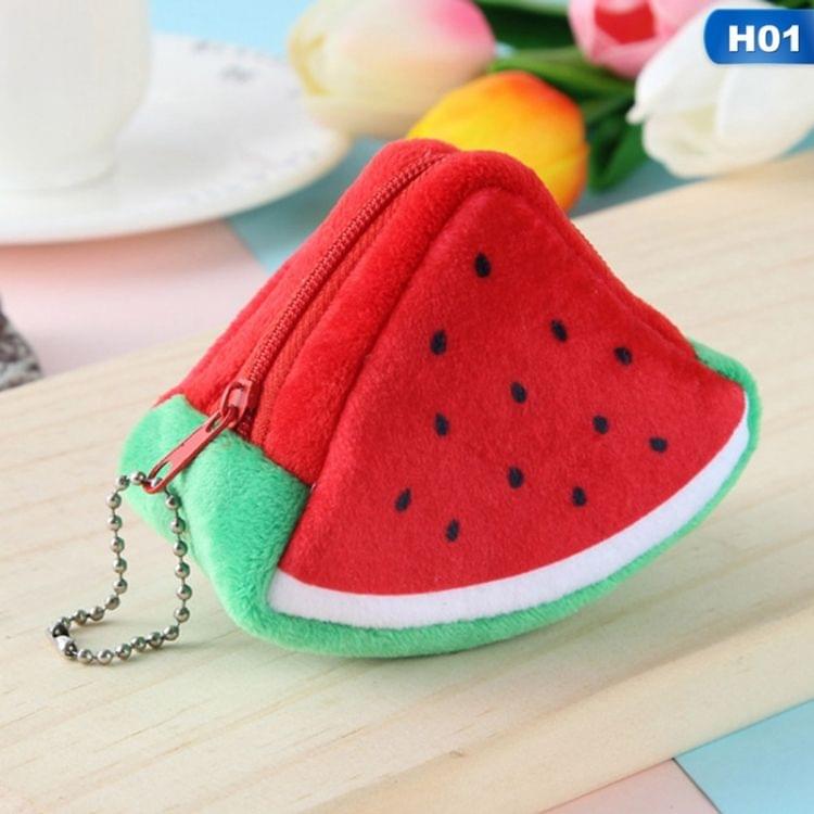 Cute Fruit Wallet Gift Plush Coin Purse Female Bag(Dragon fruit)