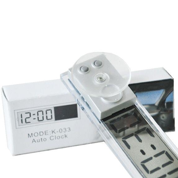 K-033 Mini Car Electronic Auto Clock Digital Transparent LCD Display with Sucker