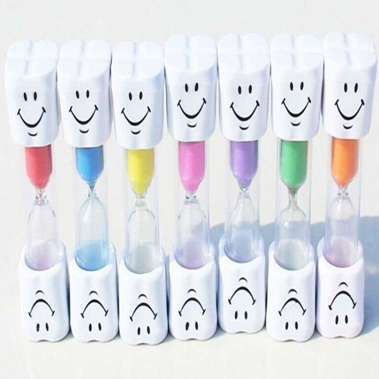 2 PCS Sand Clock 3 Minutes Smiling Face Decorative Hourglass Household Kids Toothbrush Timer Gifts(Blue)