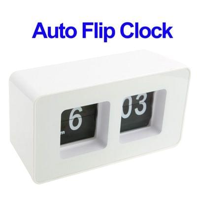 Unique Retro Cube Nice Desk Wall Auto Flip Clock(White)