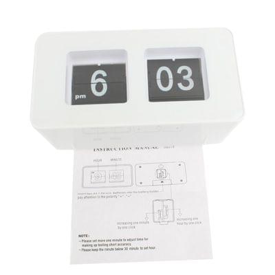 Unique Retro Cube Nice Desk Wall Auto Flip Clock(White)