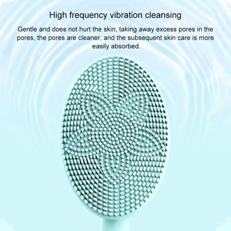 LSHOW YJK038 IPX6 Waterproof Hand-held Intelligent High Frequency Vibration Silicone Facial Cleaning Instrument (Blue)