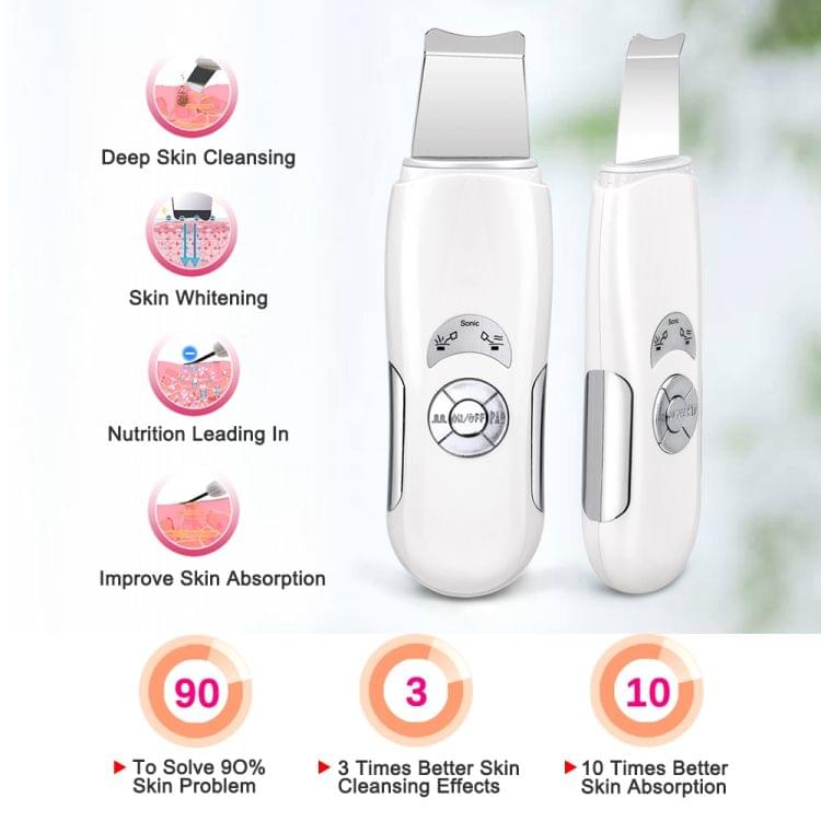 Beauty Star Ultrasonic Face Skin Scrubber Facial Massage Machine Anion Skin Deep Cleansing Peeling Face Lift Scrubber, US Plug