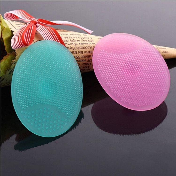 3 PCS Silicone Gel Egg Shaped Washing Face Cleaning Pad Facial Exfoliating Brush SPA Skin Scrub Bath Tool, Random Color Delivery