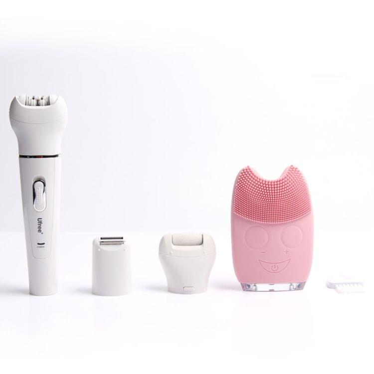 Ufree U-311 5 in 1 Beauty Tools Kit Cleansing Instrument Electric Plucking Device Shaving Knife Scrub Dead Skin Machine, (EU Pulg)