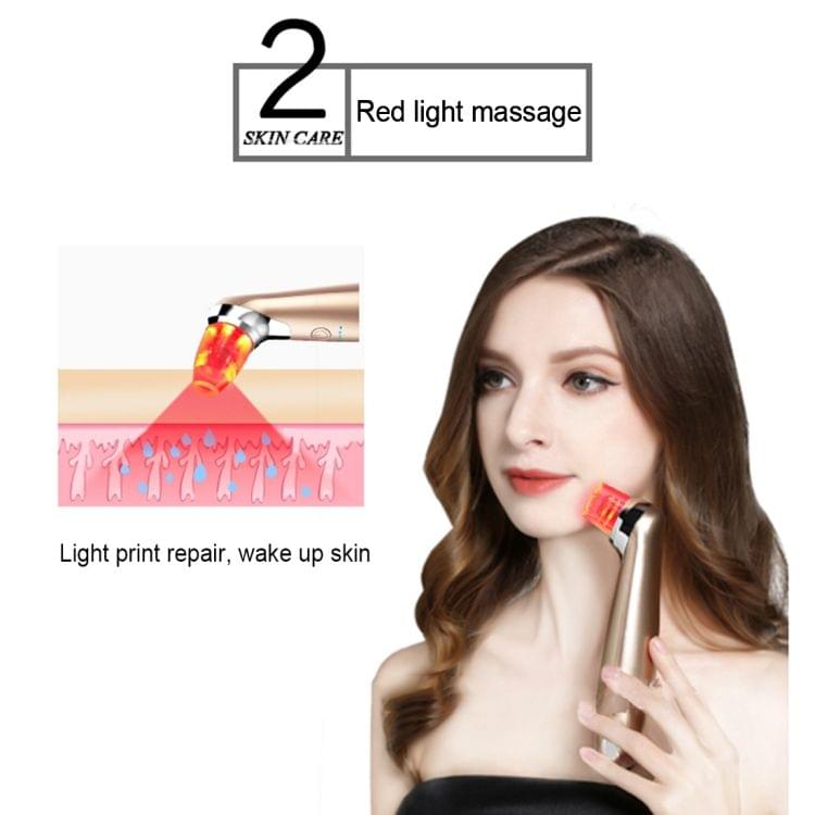 Portable USB Charging 5 Settings Electric Facial Cleaner Acne Remover Beauty Massager(Rose Gold)