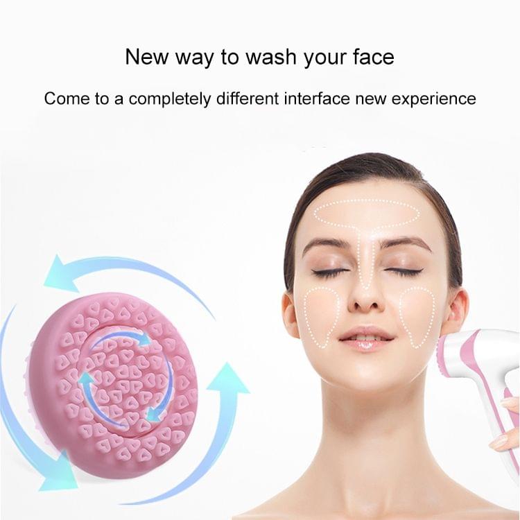 LSHOW YJK005 2 in 1 3.7V Electric Reverse Rotation Silicone Facial Massager Cleansing Instrument(Pink)