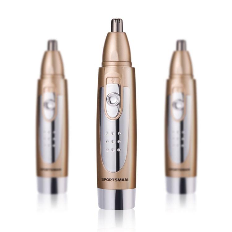 SPORTSMAN Water Proof Battery Power Supply Male Nose Ear Hair Bullet Shaped Trimmer(Gold)