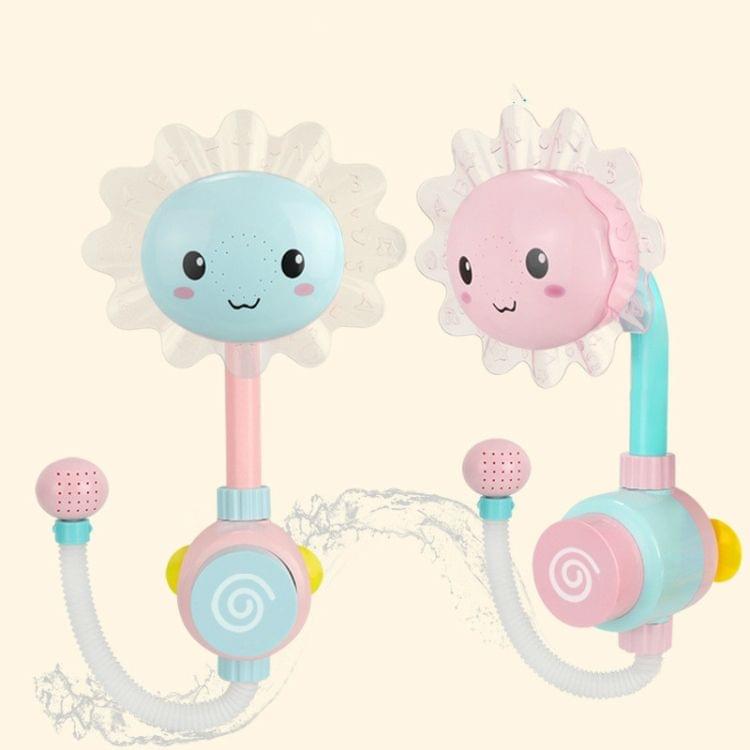 Sunflower Baby Shower Faucet Spout Baby Bath Spout Babies Play Swimming Bathroom Toys(Pink)