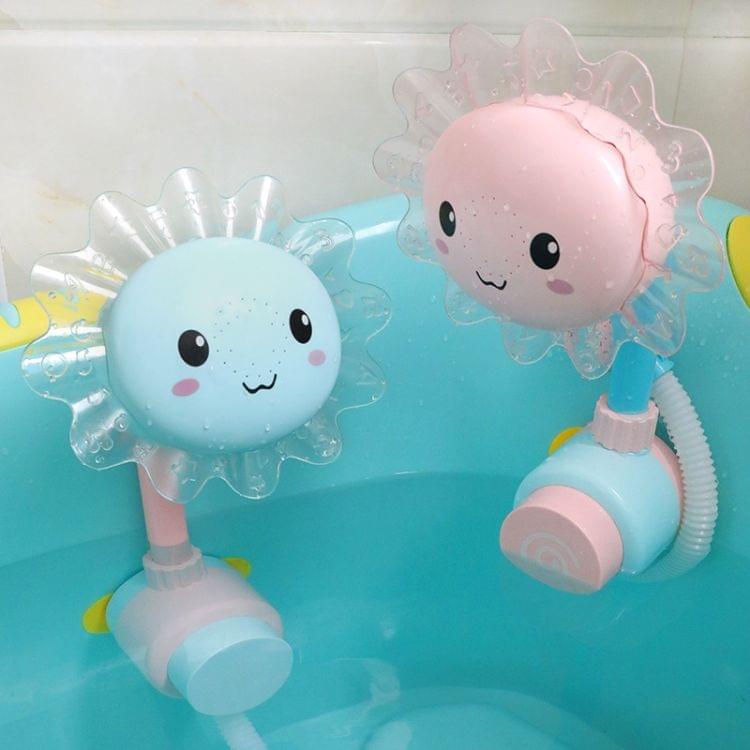 Sunflower Baby Shower Faucet Spout Baby Bath Spout Babies Play Swimming Bathroom Toys(Pink)