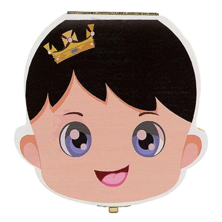 Wood Baby Teeth Box Organizer Milk Teeth Storage Box, Language:Russian(Boy)