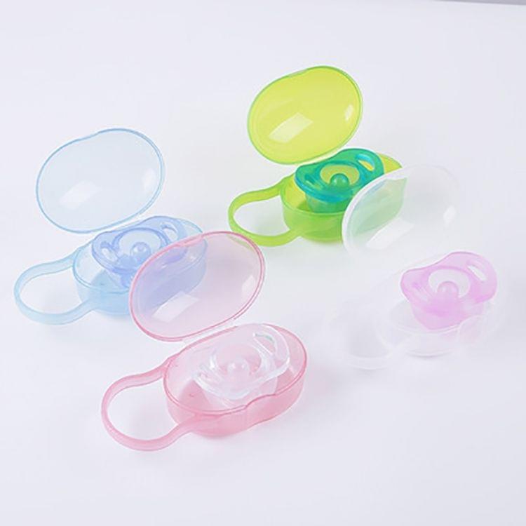 Baby Pacifier Storage Box Portable Infants Soother Pacifier Travel Dust Box(Pink)