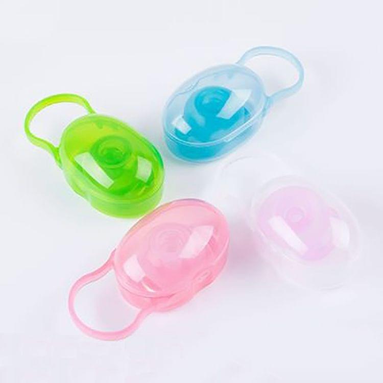 Baby Pacifier Storage Box Portable Infants Soother Pacifier Travel Dust Box(Pink)