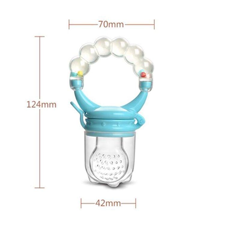 3 PCS Baby Nipple Fresh Food Fruit Milk Feeding Bottles Learn Feeding Drinking Handle Teething Pacifier with Bell, Size:L(Purple)