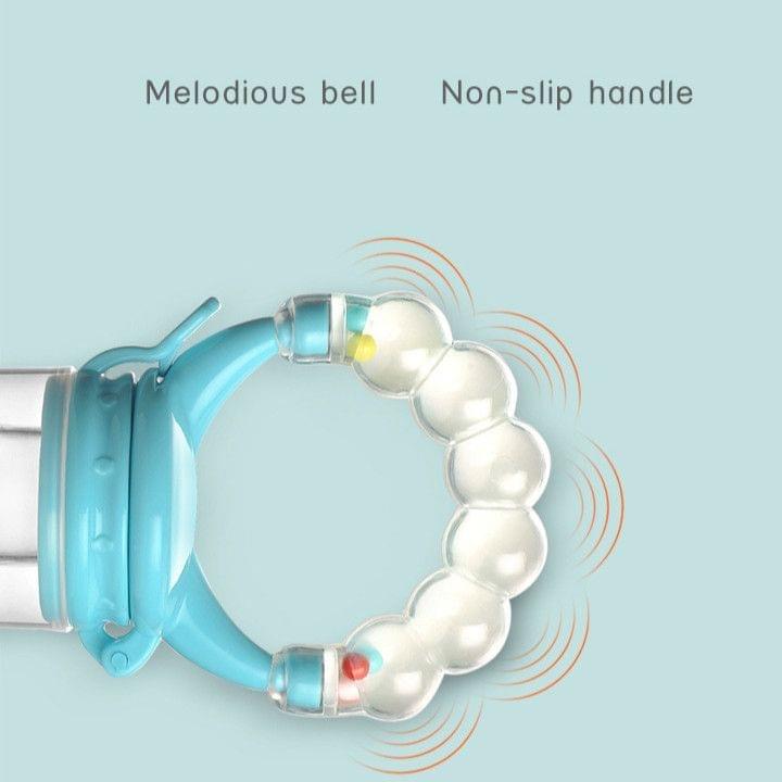 3 PCS Baby Nipple Fresh Food Fruit Milk Feeding Bottles Learn Feeding Drinking Handle Teething Pacifier with Bell, Size:L(Purple)