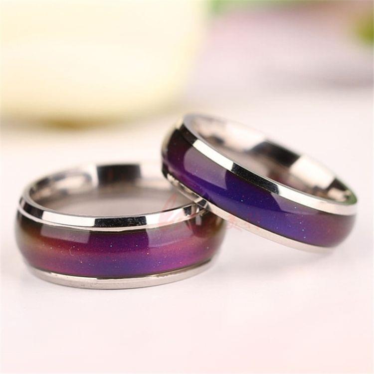 Fine Jewelry Mood Ring Color Change Emotion Feeling Mood Ring Changeable Band Temperature Ring, Ring Size:19mm