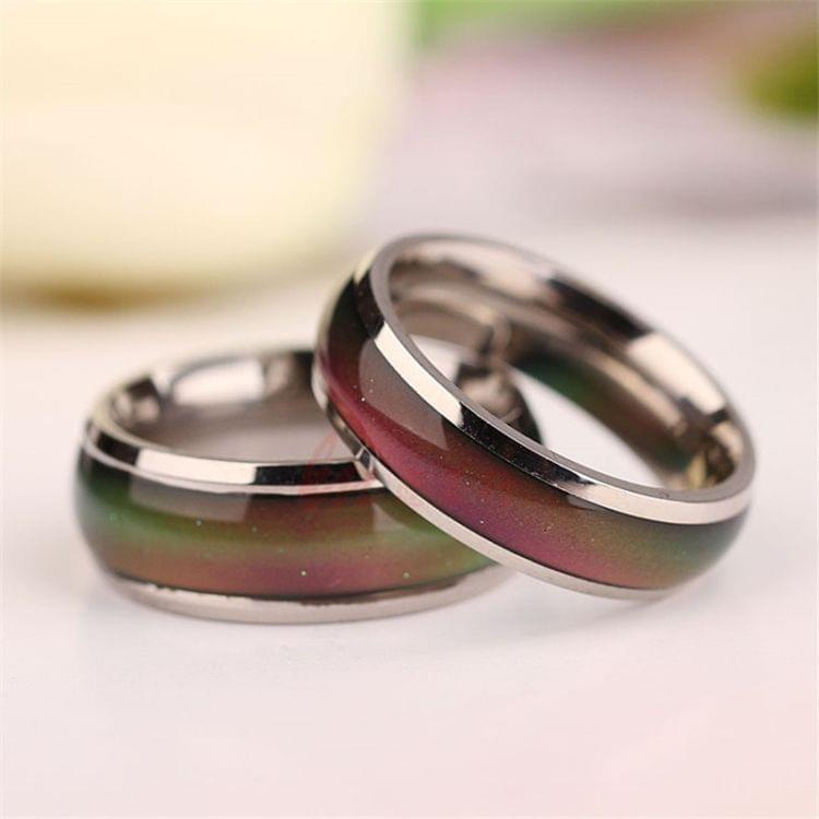 Fine Jewelry Mood Ring Color Change Emotion Feeling Mood Ring Changeable Band Temperature Ring, Ring Size:19mm