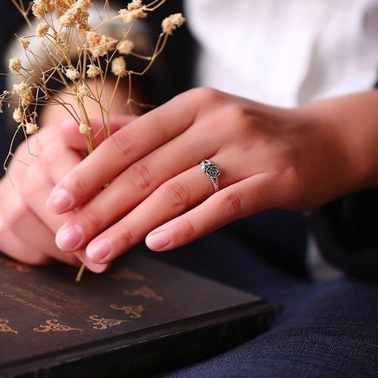 Women Vintage Rose Simple Engagement Ring Jewelry Fashion Jewelry, Ring Size:6