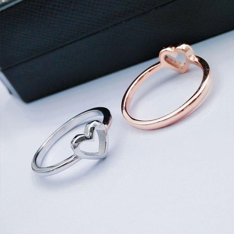 Fashion Heart Shaped Wedding Ring for Woman Rose Gold(6)