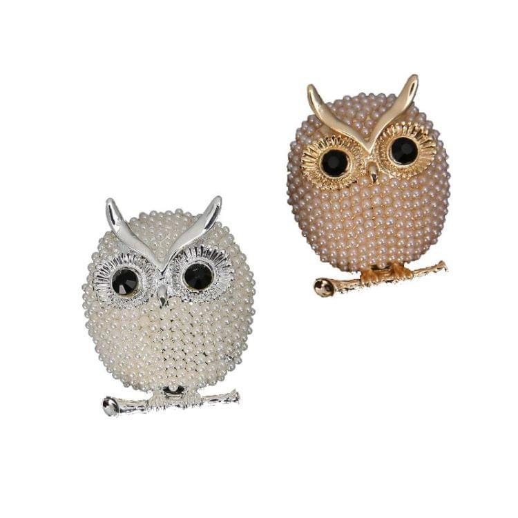 Pearl Brooches Owl Animal Brooches For Women(Sliver)