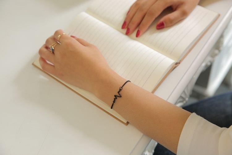 3PCS Women Fashion Simple Waves Heart Rate Lightning Summer Style Beach Bracelets(gold)