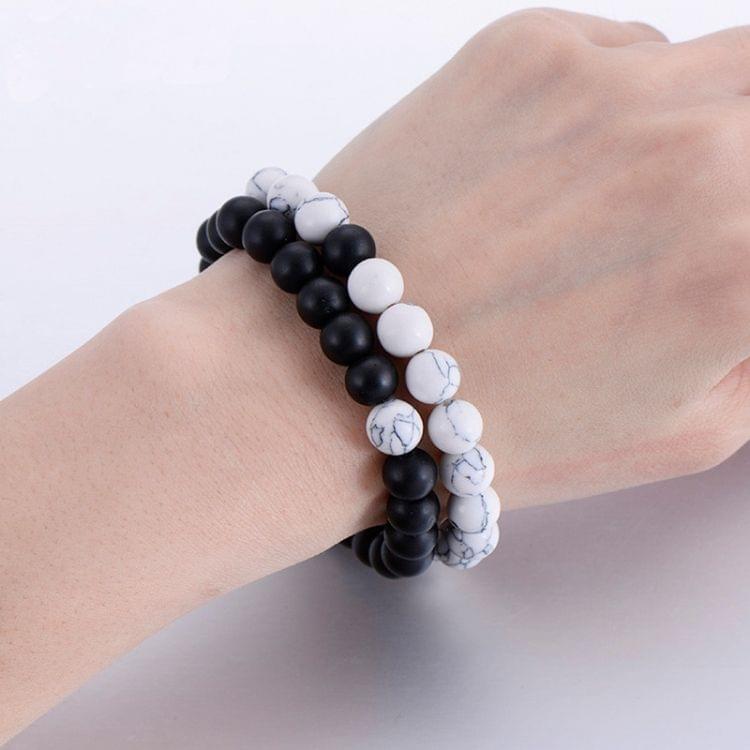 2PCS/Set Couples Distance Bracelet Classic Natural Stone Beaded Bracelets