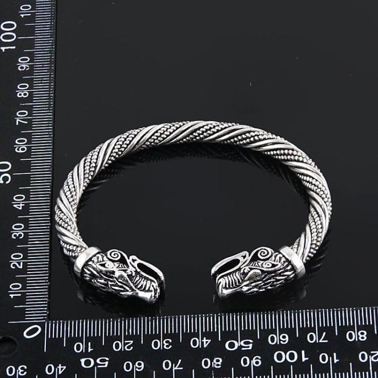 Men Wristband Cuff Wolf Head Viking Bracelet Jewelry Fashion Accessories(Antique Gold Plated)