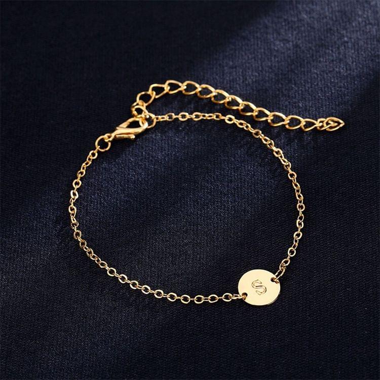 3 PCS S Letter Gold Color Bracelet and Bangle for Woman Adjustable Simple Bracelets