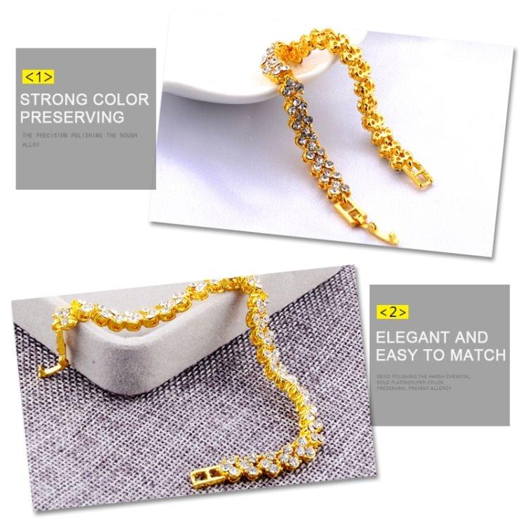 Glamorous Female Crystal Bracelet with Artificial Diamond Inlaid for Wedding, Engagement, Mother`s Day And Birthday Gift, Diameter: 5.25 cm, Perimeter:16.5 cm