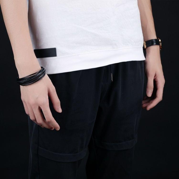 OPK Hand-woven Multi-layer Creative Ethnic Style Leather Bracelet for Men (Brown)