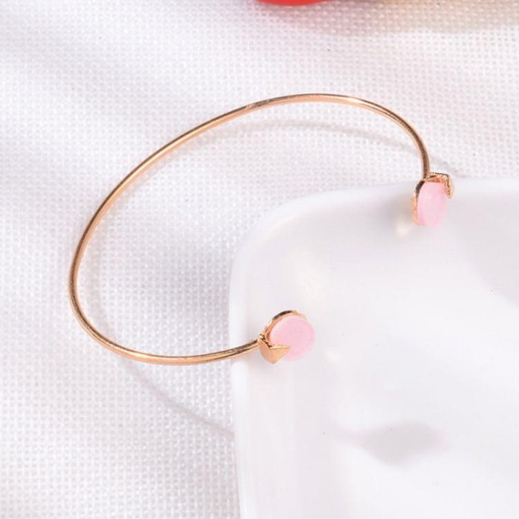 4 PCS/Set Arrow Multilayer Open Adjustable Round Crystal Bracelet Set for Women(gold)