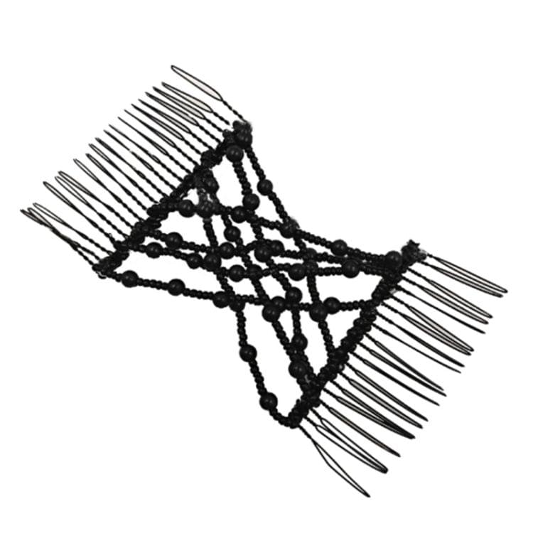 3 PCS Woman Elastic Magic DIY Vintage Headband Fashion Hair Maker Bun Hair Combs Metal Hairpins Hair Accessories(Black)